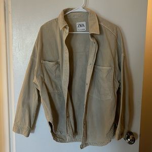 Zara corduroy tan button down